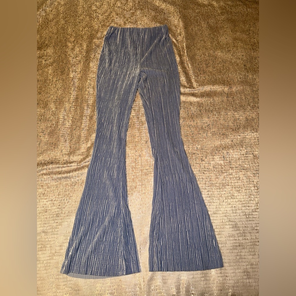 Urban Outfitters High Waist Ribbed Flare Velvet Pants